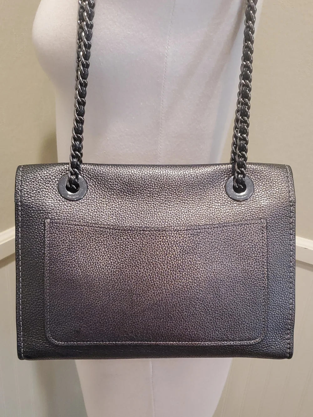 Coach Parker Shoulder Bag Metallic Graphite